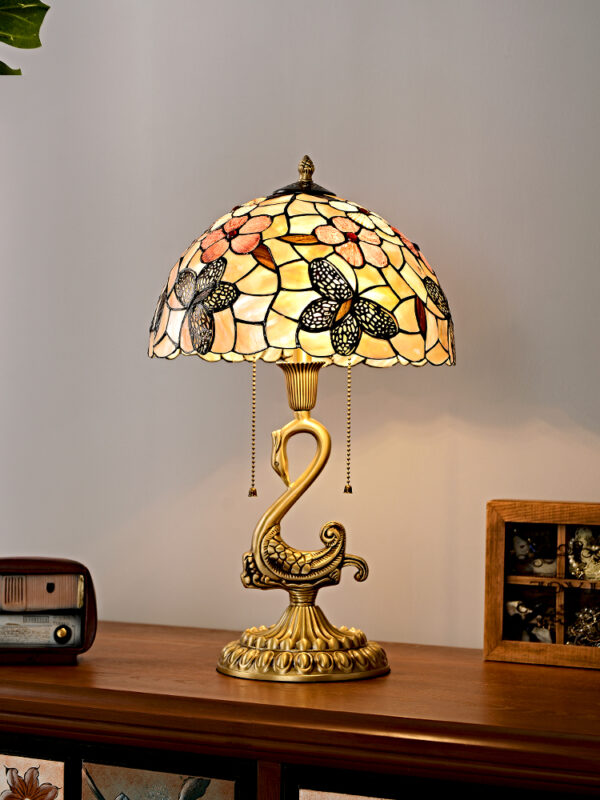 Vintage Full Brass Shell Table Lamp