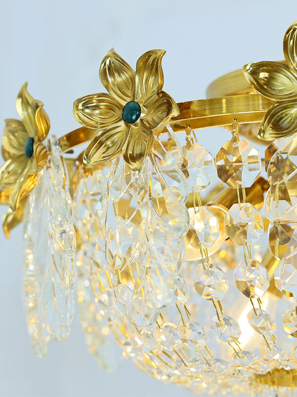 French Antique Crystal Ceiling Lamp