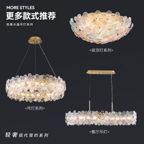 Simple Glass Chandelier for Bedroom Living Room Dining Room