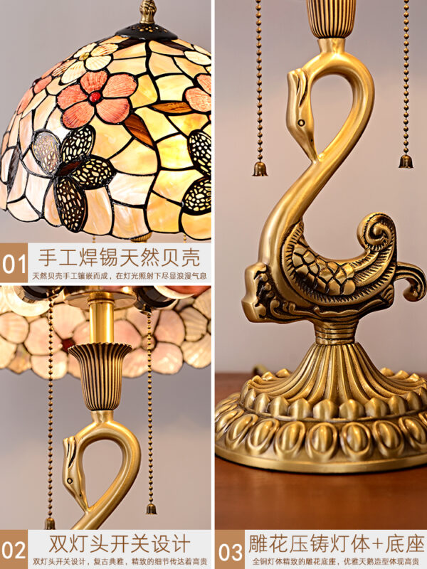 Vintage Full Brass Shell Table Lamp