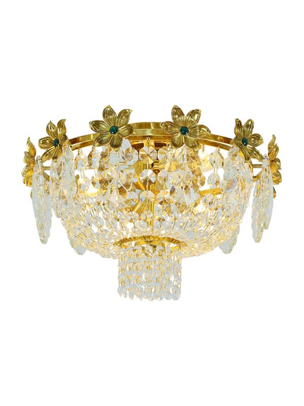 French Antique Crystal Ceiling Lamp