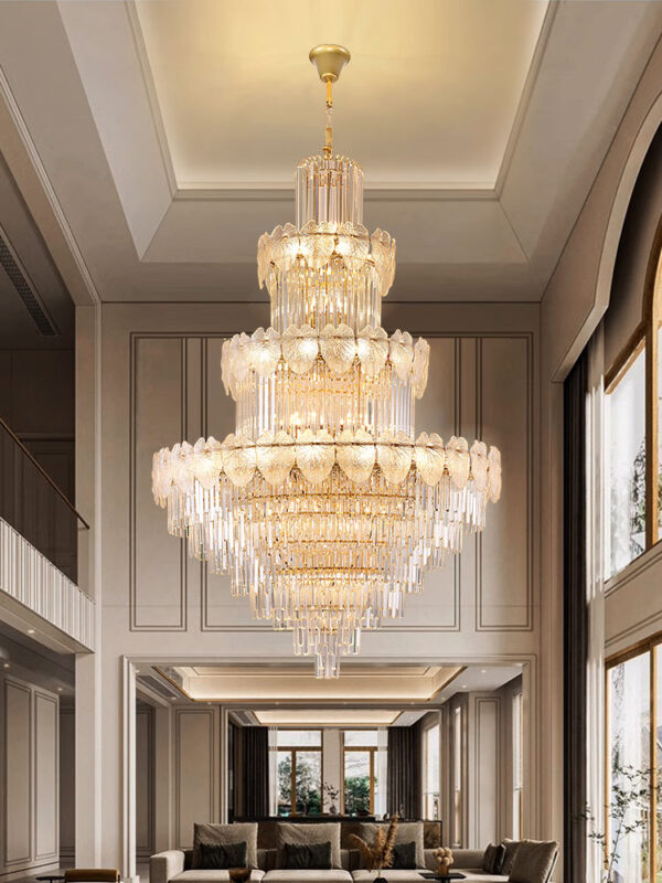 Villa hotel banquet hall light luxury living room crystal lamp