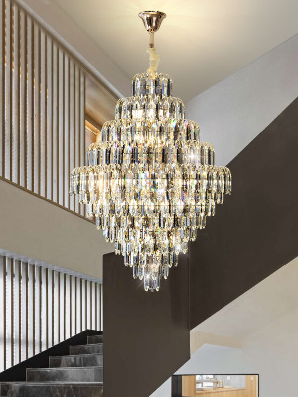 Villa hotel banquet hall light luxury living room crystal lamp