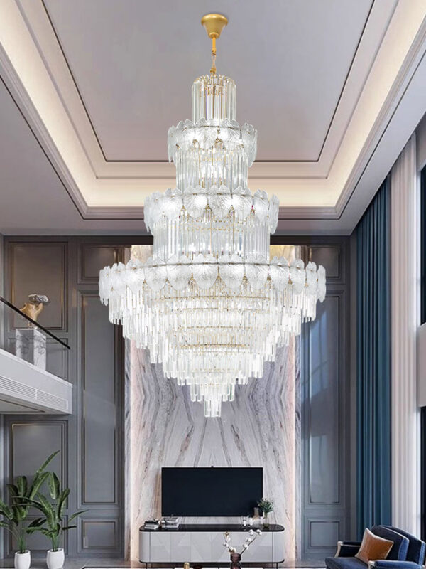 Villa hotel banquet hall light luxury living room crystal lamp