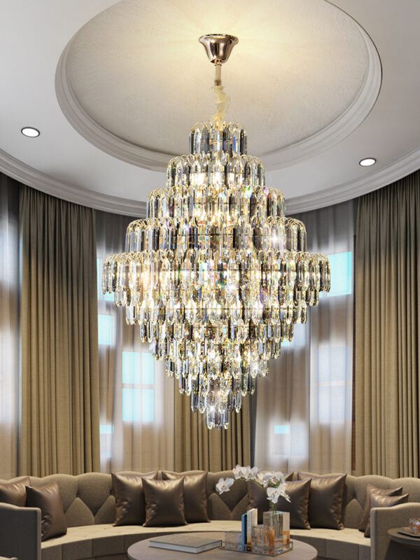 Villa hotel banquet hall light luxury living room crystal lamp